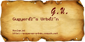 Gugyerás Urbán névjegykártya